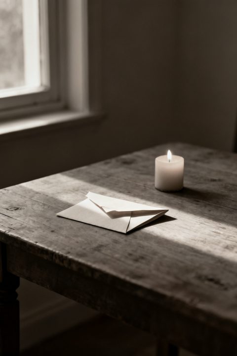 Folded Note on Table — Real output from this prompt