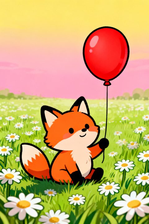 Balloon Meadow Fox — Real output from this prompt