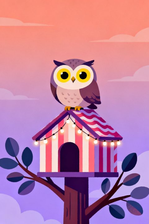 Treehouse Owl — Real output from this prompt