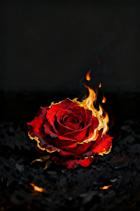 Burning Rose — Real output from this prompt