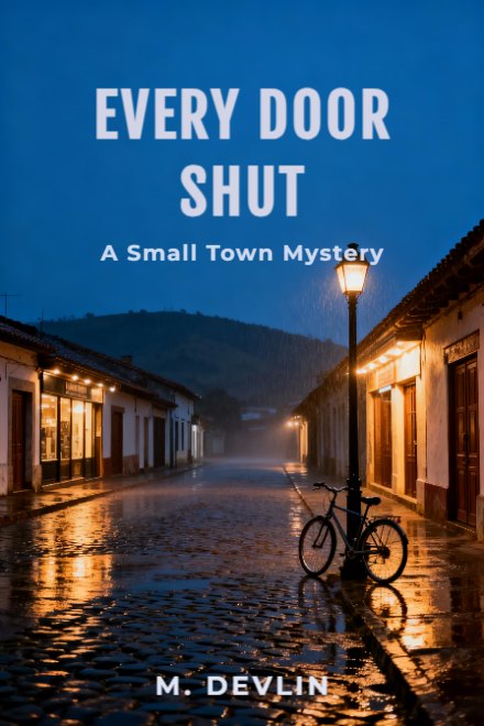 Mystery book cover: EVERY DOOR SHUT
