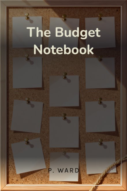 Journal & Planner book cover: The Budget Notebook — AI art prompt: A cork board with blank unmarked paper squares pinned in a loose grid, brass pins catching the light, a length of twine across one corner, soft frontal daylight, warm neutral palette, every paper completely empty