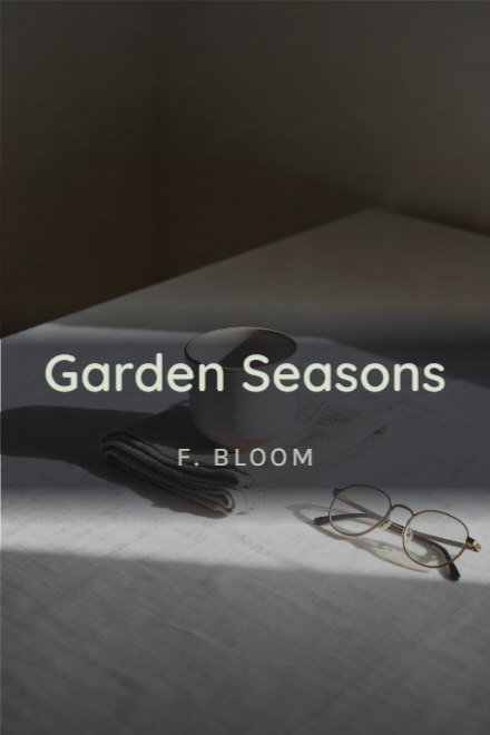 Journal & Planner book cover: Garden Seasons — AI art prompt: A single ceramic cup on a linen cloth beside a folded pair of reading glasses, morning light raking low across the fabric weave, everything else empty table, minimal still life, soft white and oat palette