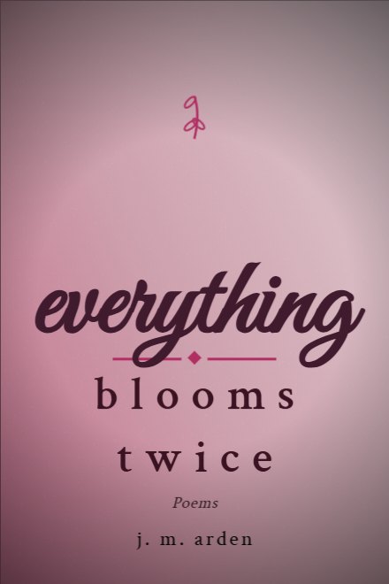 Poetry book cover: everything blooms twice