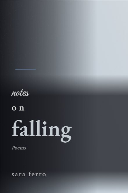 Poetry book cover: notes on falling