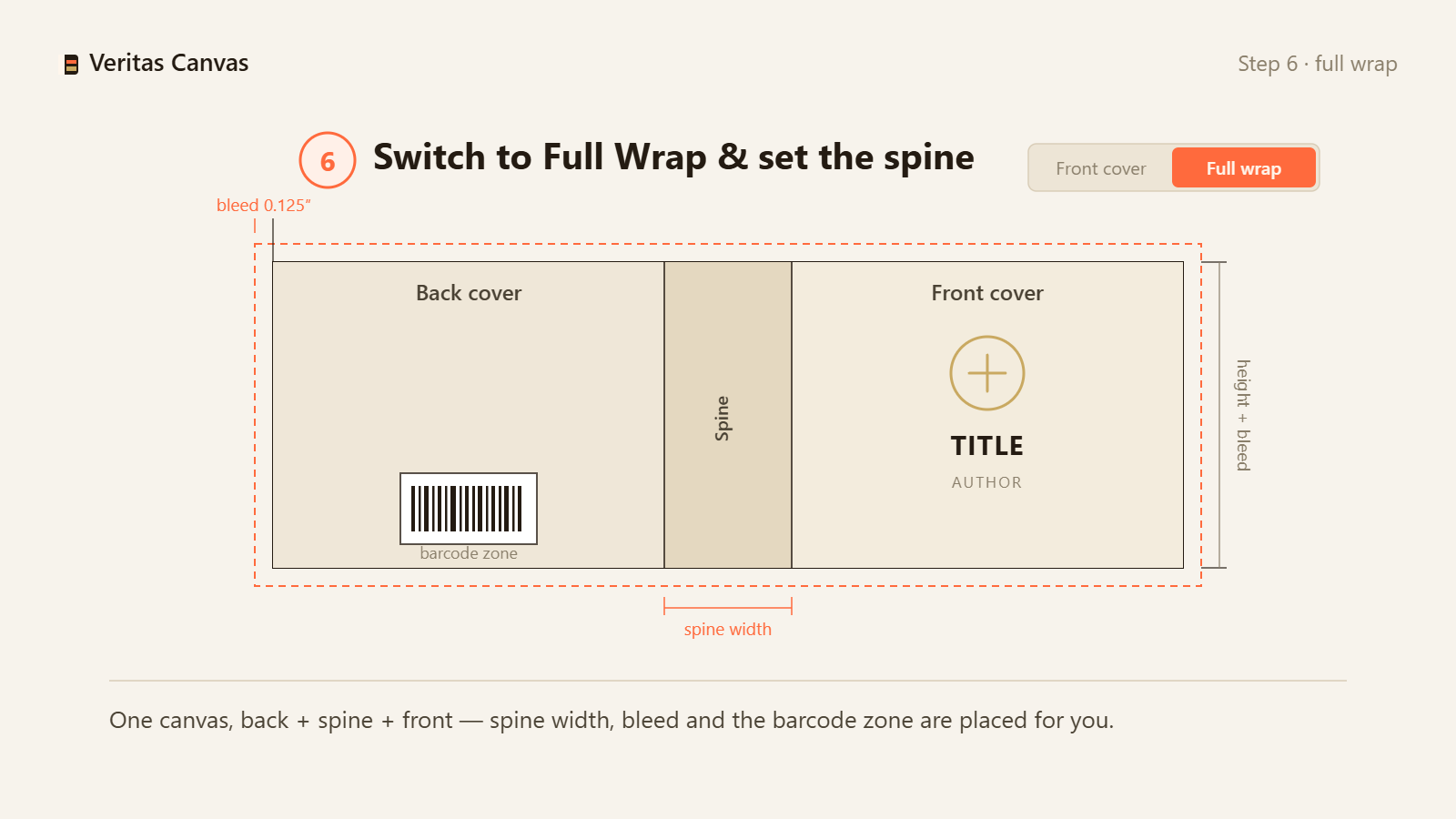 Switch to Full Wrap and set the spine